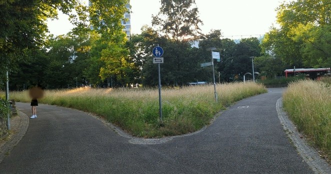 sehr sonderbare Gehweg-Beschilderung