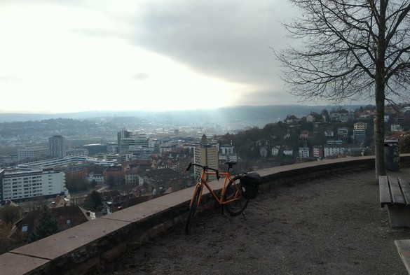 mein Fahrrad an der Aussichtsplattform Birkenwaldstraße