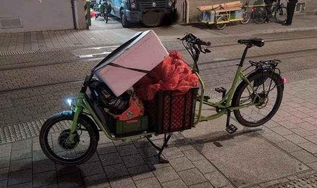 Lastenrad, gut beladen